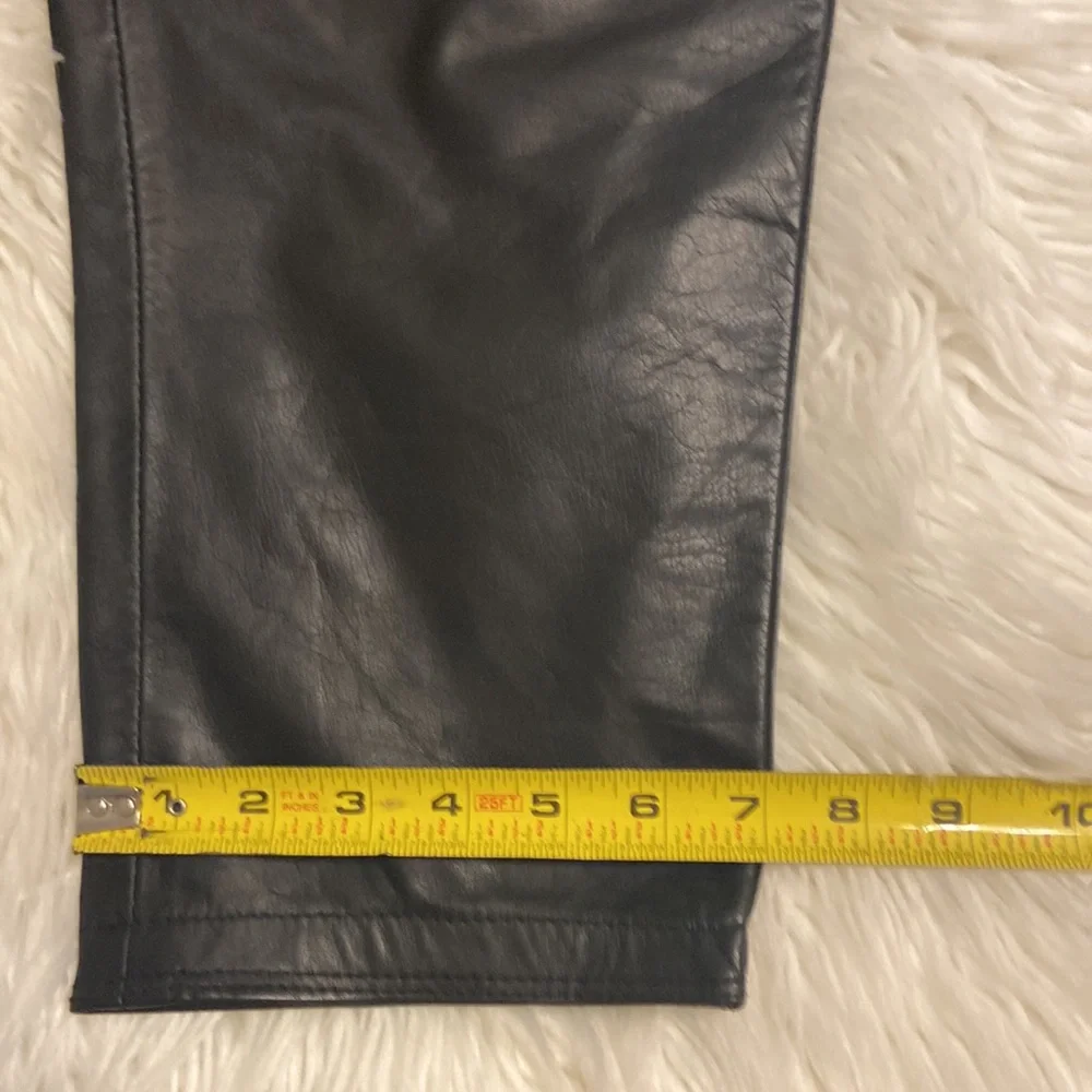 TOFFS High waisted 100% leather pants size 6M inseam 30” waist 26” flat - Picture 11 of 12
